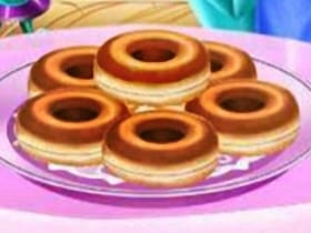 Elsa Rainbow Donuts Cooking