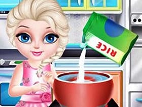Baby Elsa Sushi Cooking