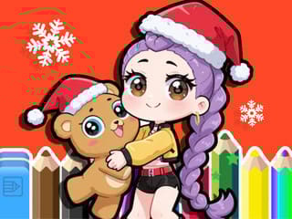 Coloring Book: Christmas Kpop Demon Hunters