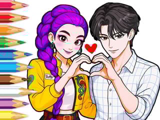 Coloring Book: Kpop Valentine's Day