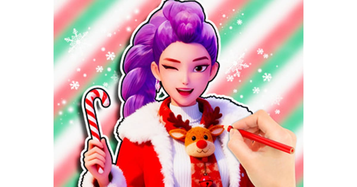 Play Coloring Book Christmas Kpop Demon Hunters