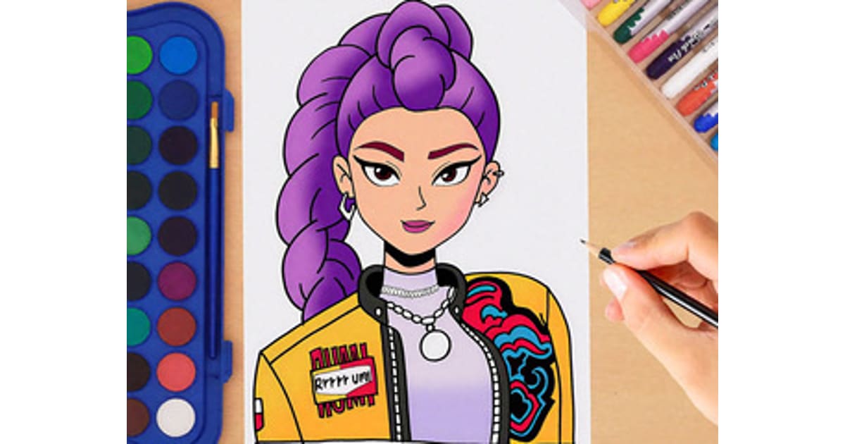 Coloring Pages Of KPop Demon Hunters Rumi On Yad