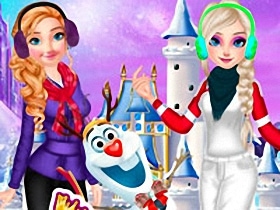 Princesses And Olaf's Winter Style